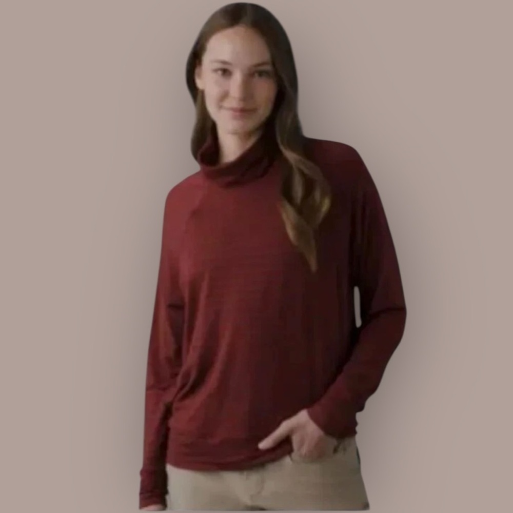 NWT Prana Women’s Sol Protect‎ Turtleneck Relaxed Fit Soft Stretch Fall Winter